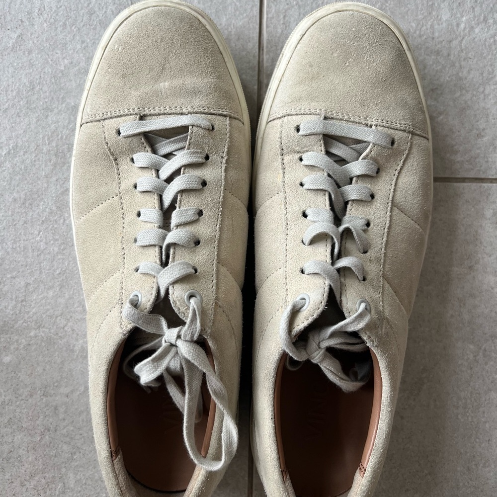 Vince Men's Suede Sneakers in Beige size 8